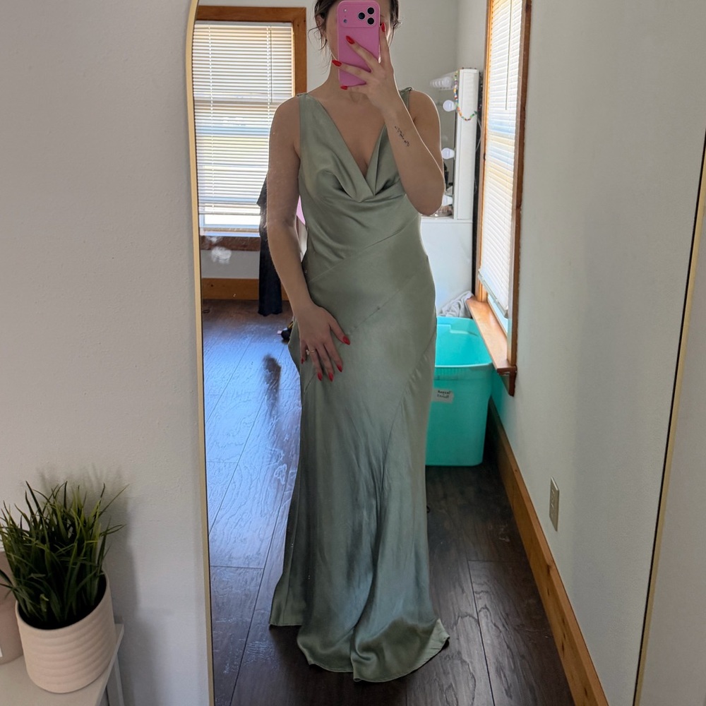 Sleek Mint Green Maxi Dress